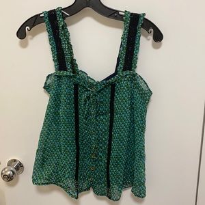 Anthropologie green tank top